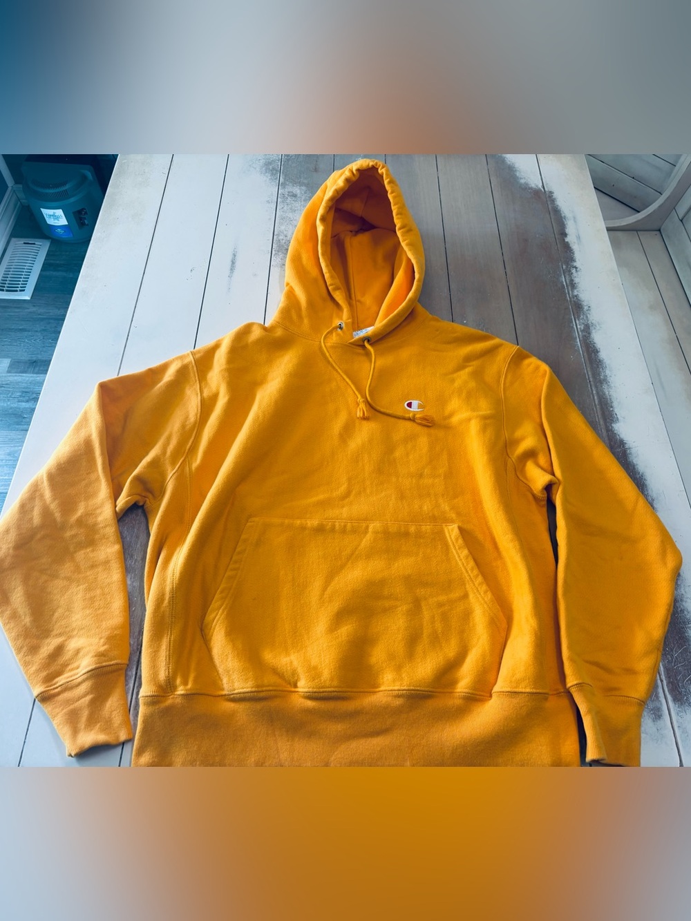 Champion Men's Golden Yellow Pullover Hoodie